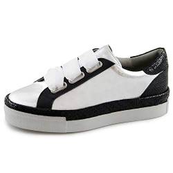 Marc Shoes Verena, Damen Sneaker, Grau (Laminato-Nappa Silver-Black 00751), 41 EU (7.5 UK) von Marc Shoes