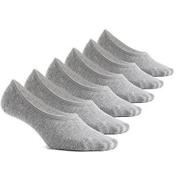 Marchare No Show Socken für Frauen Unsichtbare Lofer Low Cut kurze Baumwollsocken 35-39 mit rutschfesten Griffen Grau 6 Paare. von Marchare