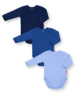 Marcinkowski Baby body Langarm ohne aufdruck aus baumwolle 3 pack (110, Dunkelblau Blau Jeans) von Marcinkowski