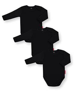 Marcinkowski Baby body Langarm ohne aufdruck aus baumwolle 3 pack (110, Schwarz Schwarz Schwarz) von Marcinkowski