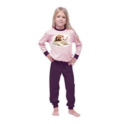 Marcinkowski Mädchen Pyjama Set Jugendliche Schlafanzug aus 100% Baumwolle, Warmer, Bequemer, mit Aufdruck Julia von Marcinkowski