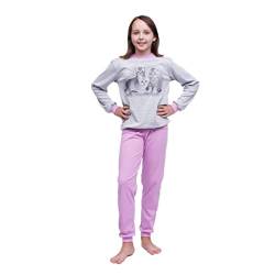 Marcinkowski Mädchen Pyjama Set Jugendliche Schlafanzug aus 100% Baumwolle, Warmer, Bequemer, mit Aufdruck Julia von Marcinkowski