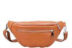 Bauchtasche Damen, Handtasche Damen, Umhängetasche Damen, Crossbody Bag Damen, Handtasche Damen Umhängetasche, Gürteltasche Damen (Cognac) von Marco VENEZIA