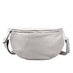 Bauchtasche Damen, Umhängetasche Damen, Crossbody Bag Damen, Gürteltasche Damen, Schultertasche Damen, Umhängetasche Damen Mittelgroß (Hellgrau) von Marco VENEZIA