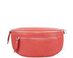 Marco VENEZIA Bauchtasche Leder Damen Crossbody Bag Damen Gürteltasche Damen Umhängetaschen Damen Kleine Umhängetasche Damen Crossbody Bag Damen Breiter Gurt (Rot) von Marco VENEZIA