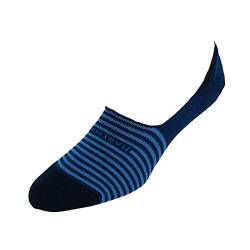 Marcoliani Herren Stripe Invisible Touch Liner Socke, Königsblau, Einheitsgr��e von Marcoliani