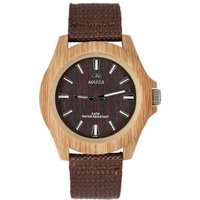 Marea Quarzuhr B41193/3, Woodlook L dunkel-/hellbraun, Armbanduhr Unisex in Holzoptik von Marea