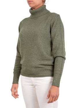 Damen-Pullover mit hohem Kragen, Cashmere-Mischung, Made In Italy, Pullover mit Rollkragen, Doppelstrick, Langarm, Herbst, Winter, Pullover, Schwarz, Beige, Weiß, Grau, Mädchen, dunkelgrün, S von Marenza