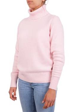 Damen-Pullover mit hohem Kragen, Cashmere-Mischung, Made in Italien, Pullover mit Rollkragen, Doppelstrick, Langarm, Herbst, Winter, Pullover, Schwarz, Beige, Mädchen, Winter-Poloshirt, Rosa, L von Marenza