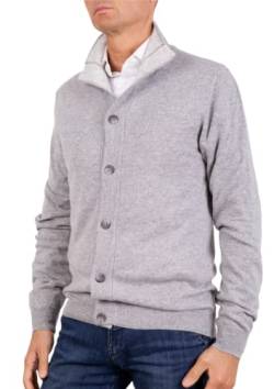 Jacke für Herren, Cashmere Cardigan mit Knöpfen, hergestellt in Italien, Pullover aus Seide, Langarm, Merinowolle, Pullover, Beige, Blau, Grau, Geschenk, Winterkleidung, grau, Medium von Marenza