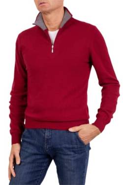 Marenza Herren-Rollkragenpullover aus Kaschmir-Seide, hergestellt in Italien, bordeaux, XL von Marenza