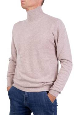 Marenza Rollkragenpullover für Herren, Kaschmir-Mischung, Langarm, hergestellt in Italien, beige, Large von Marenza