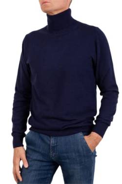 Marenza Rollkragenpullover für Herren, Kaschmir-Mischung, Langarm, hergestellt in Italien, blau, Medium von Marenza