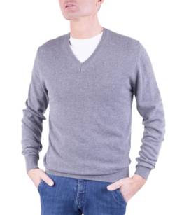 V-Ausschnitt für Herren, Kaschmir-Mischung, hergestellt in Italien, Pullover, Langarm, Merinowolle, Pullover, Beige, Blau, Grau, Geschenk, Winterkleidung, Eisengrau, Medium von Marenza