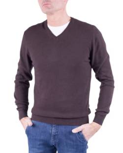 V-Ausschnitt für Herren, Kaschmir-Mischung, hergestellt in Italien, Pullover, Langarm, Merinowolle, Pullover, Beige, Blau, Grau, Geschenk, Winterkleidung, braun, XL von Marenza