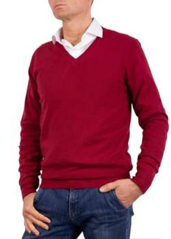 V-Ausschnitt für Herren, aus Kaschmir-Seide, hergestellt in Italien, langärmeliger Pullover aus Merinowolle, Kaschmir, Beige, Blau, Grau, Trikot, Geschenk für den Winter, bordeaux, Medium von Marenza