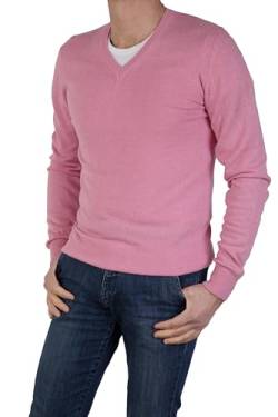 V-Ausschnitt für Herren, aus Kaschmir-Seide, hergestellt in Italien, langärmeliger Pullover aus Merinowolle, Kaschmir, Beige, Blau, Grau, Trikot, Geschenk für den Winter, fuchsia, XL von Marenza