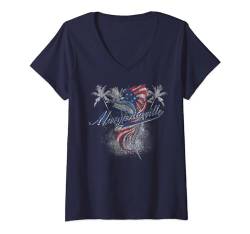 Damen Amerikanischer Marlin T-Shirt mit V-Ausschnitt von Margaritaville