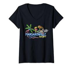 Damen Margaritaville Neonschild T-Shirt mit V-Ausschnitt von Margaritaville