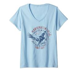 Damen Patriotische Margaritaville T-Shirt mit V-Ausschnitt von Margaritaville