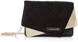 Maria Mare Damen Mady Stofftasche, Brina Schwarz/Weich Schwarz/Patent Schwarz, Mediano von Maria Mare