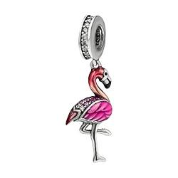 MariaFonte Charm Neu 2024 Kompatibel Alle Marken Rosa Flamingo Reise Geburtstag Jahrestag Anhänger Originalangebote Silber Mom Bead Glücksherz Weihnachten von MariaFonte