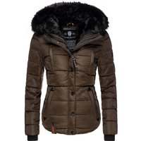 Marikoo Steppjacke Lotusblüte hochwertige Winter Jacke mit edler Kunstpelz Kapuze von Marikoo