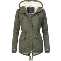 Marikoo Winterjacke Manolya stylischer Kurzmantel mit weichem Teddyfell-Futter von Marikoo