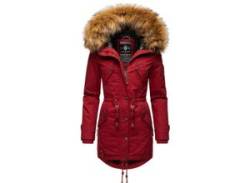 Wintermantel MARIKOO "La Viva Prc" Gr. S (36), rot (blutrot) Damen Mäntel Wintermäntel stylischer Winterparka mit abnehmbarem Kunstfell von Marikoo