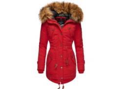 Wintermantel MARIKOO "La Viva Prc" Gr. S (36), rot Damen Mäntel Wintermäntel stylischer Winterparka mit abnehmbarem Kunstfell von Marikoo