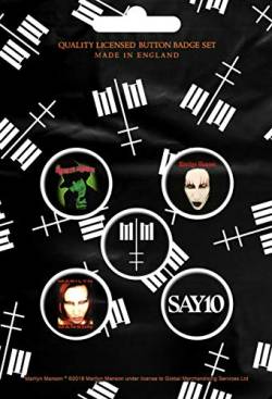 Marilyn Manson Badge Pack Cross Logo Button Nue offiziell 5 x Pin Button Taglia unica von Marilyn Manson