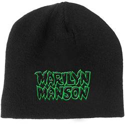 Marilyn Manson Mütze Beanie Band Logo say10 Nue offiziell Schwarz One Size von Marilyn Manson