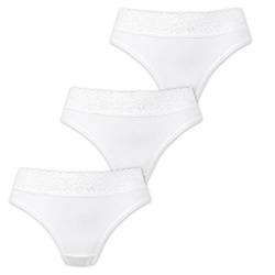 Marilyn Poupée Infinity Brasilianische Baumwolle Slip mit Spitzengürtel Weiß - M - 3er Pack von Marilyn