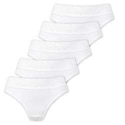 Marilyn Poupée Infinity Brasilianische Baumwolle Slip mit Spitzengürtel Weiss - XL - 5er Pack von Marilyn