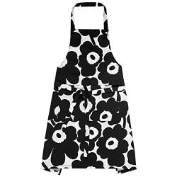 Marimekko Pieni Unikko Apron; 84 x 85 - white, black von Marimekko