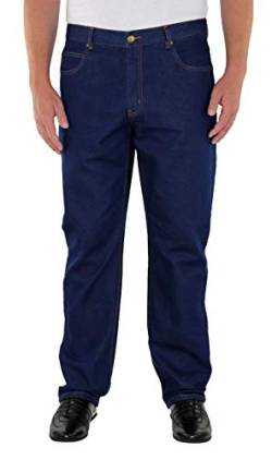 Marina del Rey Herren große Größen Jeans Regular Fit mit elastischem Bund Peter 62, Dark Blue von Marina del Rey