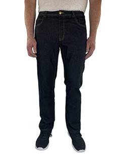 Marina del Rey Herren große Größen Jeans Regular Fit mit elastischem Bund Peter 64, Schwarz von Marina del Rey