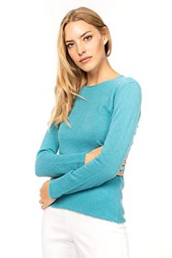 Marine Cashmere - O'Neck aus 100% Kaschmir für Damen, Pullover mit Rundhalsausschnitt, Made in Italy (Pastell Türkis - XL) von Marine Cashmere