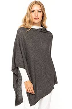 Marine Cashmere - Poncho aus Kaschmir-Mischgewebe für Damen, zart und weich, aus Kaschmir (Basalt) von Marine Cashmere