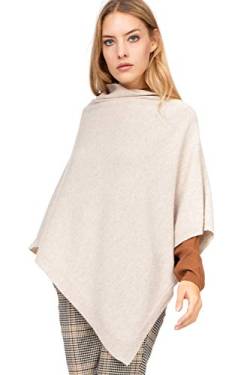 Marine Cashmere - Poncho aus Kaschmir-Mischgewebe für Damen, zart und weich, aus Kaschmir (Beige) von Marine Cashmere