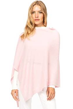 Marine Cashmere - Poncho aus Kaschmir-Mischgewebe für Damen, zart und weich, aus Kaschmir (Rose) von Marine Cashmere