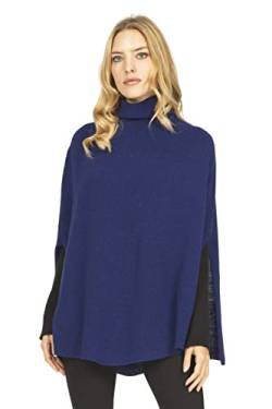 Marine Cashmere - Poncho aus Kaschmir-Mischgewebe für Damen mit hohem Kragen und Seitenschlitzen, zart und weich, aus Kaschmir (Glück) von Marine Cashmere