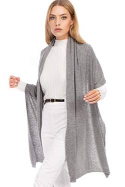 Marine Cashmere - Stola aus Kaschmir-Mischung für Damen, zartes und weiches Kaschmirgarn, MADE IN ITALY (Grau) von Marine Cashmere