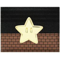 Mario Party Invincibility Star Power-Up Metall-Emblem Geldbörse/Geldbeutel Bi-Fold ID- & Kartenhalter, Schwarz von Mario Party