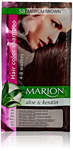 Marion Haarfärbe-Shampoo im Beutel, semi-dauerhafte Farbe, Haltbarkeit 4 bis 8 Wäschen, mit Aloe und Keratin von Marion