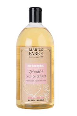 Marius Fabre Serie 'Herbier' - Flüssigseife 'Kirschblüte-Granatapfel' (Fleur de Cerisier et Grenade) 1 Liter Nachfüllflasche von Marius Fabre
