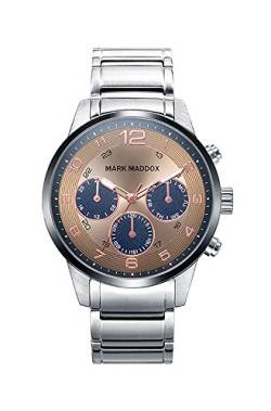 Mark Maddox Herren Analog Quarz Uhr mit Edelstahl Armband HM7016-45 von Mark Maddox