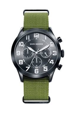Mark Maddox Herren Analog Quarz Uhr mit Stoff Armband HC0015-54 von Mark Maddox