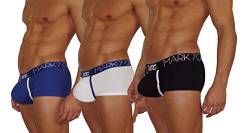 Mark7Gear TRIPLE PACK PANTS - weiss, blau, schwarz - 3 Pants mit Boost Engeneering (PUSH-UP), Mehrfarbig, L von Mark7Gear