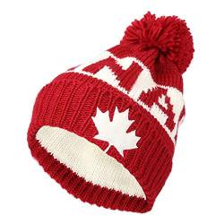 MarkMark Strickmützen Seemannsmütze Canada Beanie Hat Toque Winter Pom Knit Beanies For Men Women JZP0027 (Red) von MarkMark